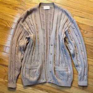 Pendleton Tan Cable Knit Cardigan Sweater